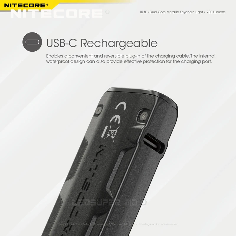USB C зарядки зарядное устройство NITECORE наконечник SE 700 люмен EDC вспышки светильник