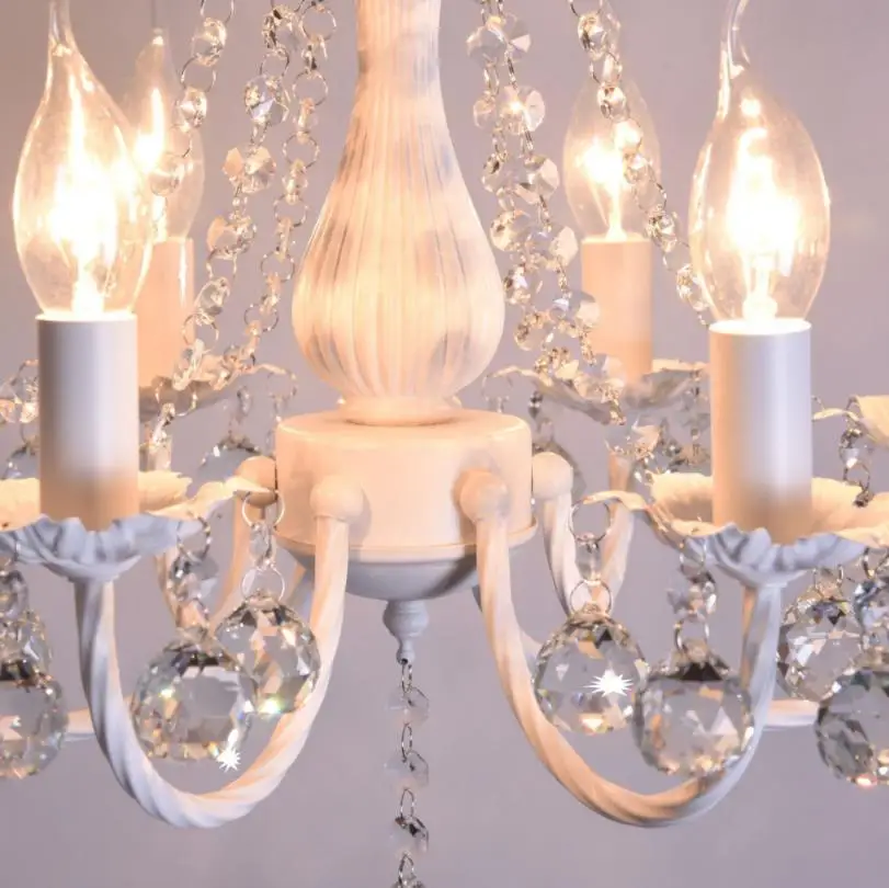 American Mediterranean Iron Chandelier candle restaurant clothing store led creative rural Korean pink | Лампы и освещение
