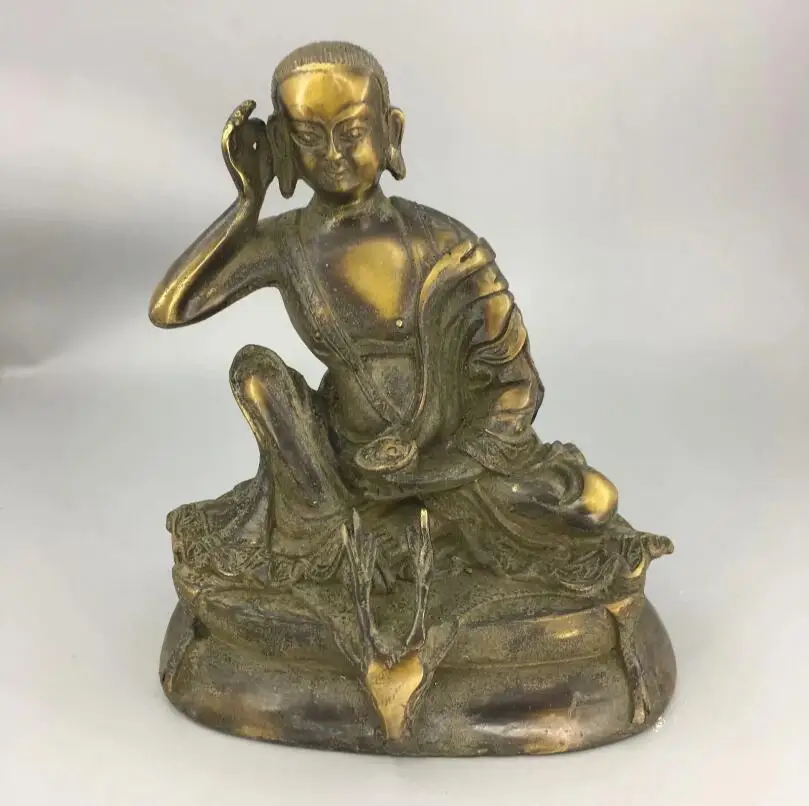Тибетский буддизм чисто бронзовая статуя Арата миларепа Будда|Статуи и