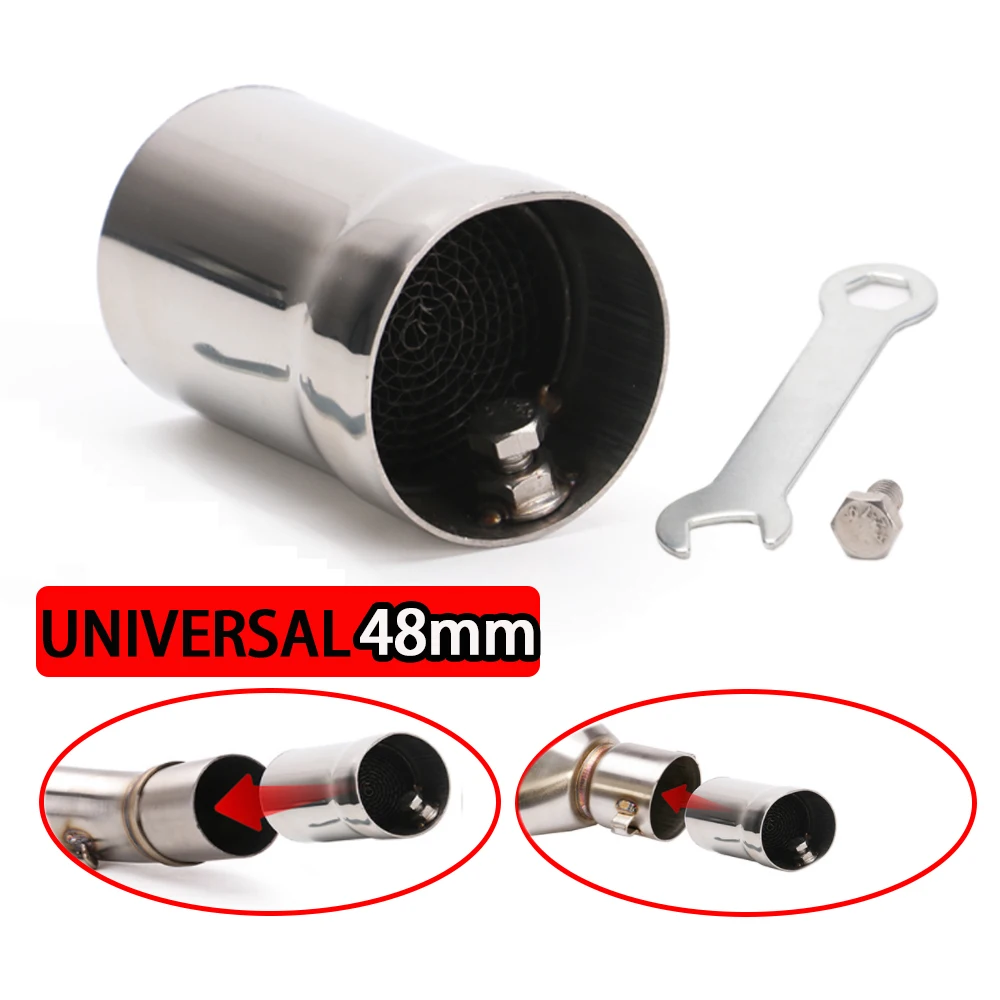 

48mm Exhaust Pipe Muffler Exhaust Pipe Silencer General Motorcycle DB Killer Muffler Valve Stainless Steel Motorcycle Silencer