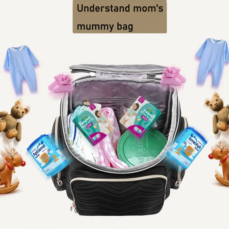 

COLORLAND baby diaper bag with USB interface large capacity waterproof Mummy bag pregnant women travel backpack insulation bag