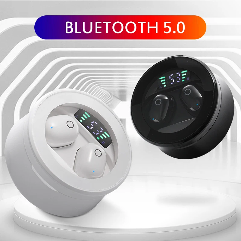 Беспроводная Bluetooth-гарнитура мини-гарнитура с индикатором заряда батареи для