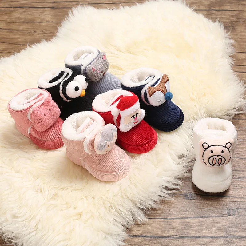 Lovely Warm Design Baby Girls Boys Toddler First Walkers Baby Shoes Soft  Cute Shoes Winter Non-Slip Baby Warm Shoes