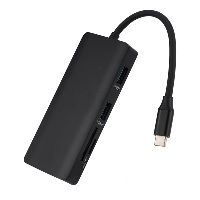 9 in 1 USB-C Type C HUB to 3.5mm Audio Mic 4K HDMI VGA RJ45 Lan Adapter USB 3.0 SD TF Card Reader PD Charging Hub | Компьютеры и офис
