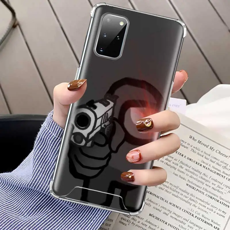 

Case For Samsung Galaxy S20 FE S10 5G S9 S8 Plus Note 20 Ultra 10 Lite 9 Airbag Anti Anime Phone Coque Hot Game Among Us