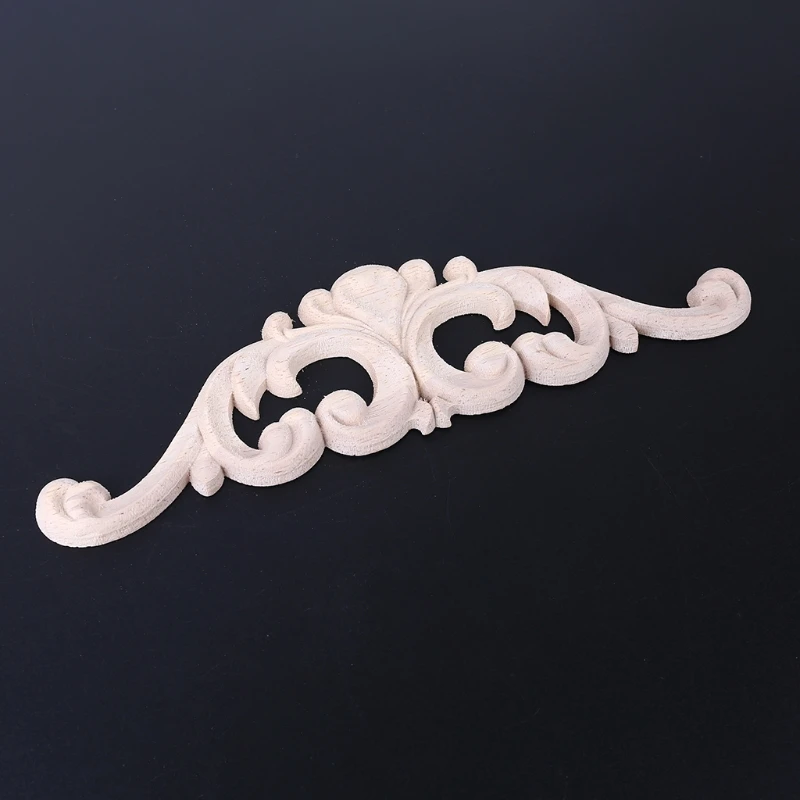 

4pcs Wood Carved Onlay Appliques for Furniture Cabinet Unpainted Frame Decal