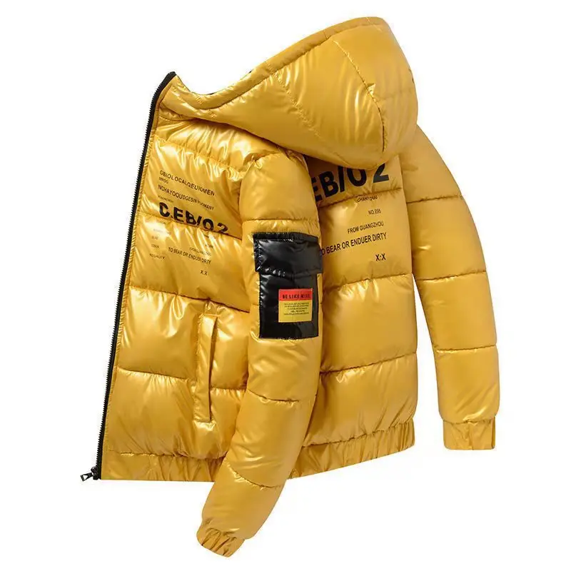 

2022 Winter Men's Jacket Casual Warm Thick Coat Fashionable Hooded Parkas Men's Clothing Windproof Shiny Jacket