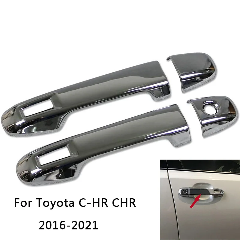 

Крышка ручки передней двери автомобиля для Toyota C-HR CHR 2016 2017 2018 2019 2020, аксессуары для интерьера, Хромированный Молдинг, умное отверстие для ключей