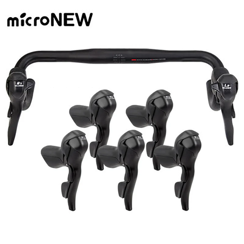 

MicroNEW Road bike gear shift handle aluminum alloy bicycle dual control transmission 2*7/8/9/10/11speed brake handle integrated
