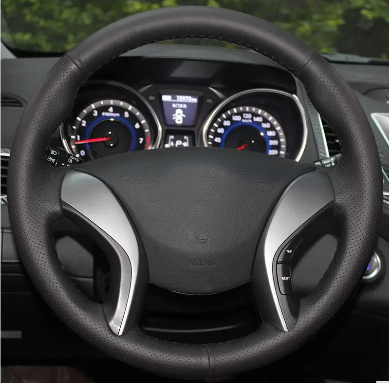 Швейные натуральная кожа чехол рулевого колеса автомобиля автомобильные