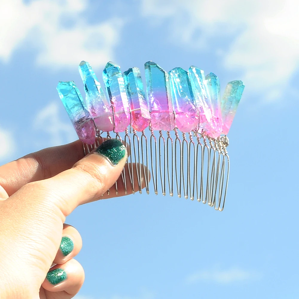 Расчески для волос с кристаллами свадебные аксессуары гребешок в виде тиары