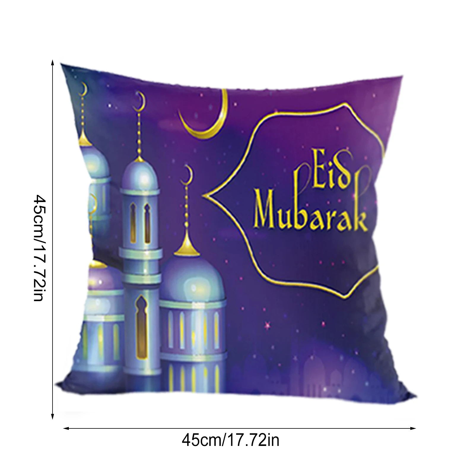 

Ramadan Pillow Cover Moon Pattern Polyester Pillowcase Eid Mubarak Sofa Chair Cushion Cover Islamic Muslim Home Decoration