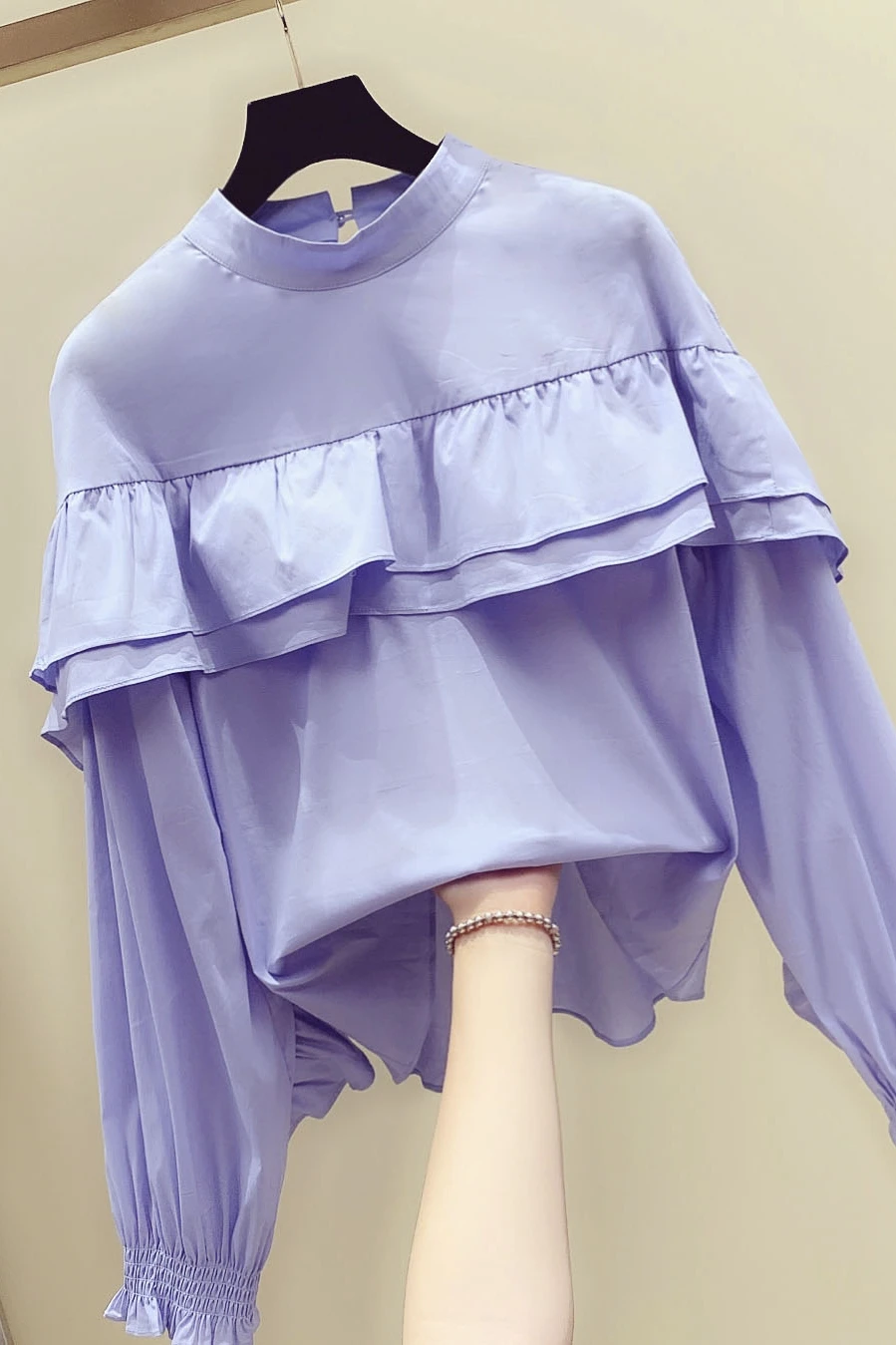 

2019 New Autumn Women Ruffles Shirt Korean Loose Long Sleeve Flounced Academic Shirt Female Students Pullovers Blouse Blusas Top