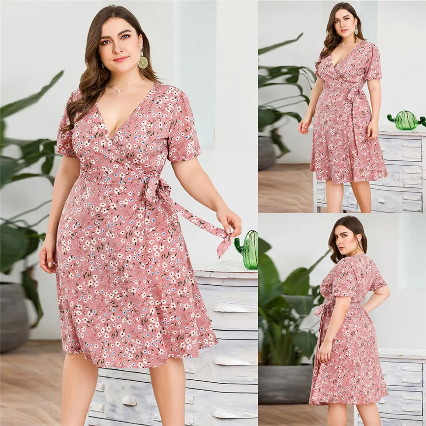 Женские платья длиной до середины икры женские повседневные с v-образным вырезом