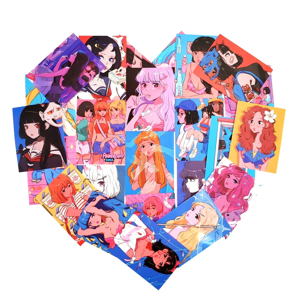 

50PCS Japan Cartoon Girl Sticker IPad Mobile Phone Guitar Computer Decoration Waterproof Stickers
