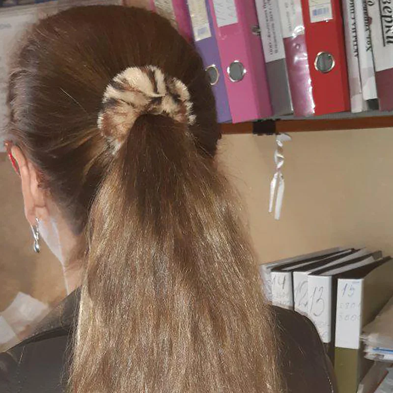 Новинка модные плюшевые резинки для волос с леопардовым принтом женщин и девочек