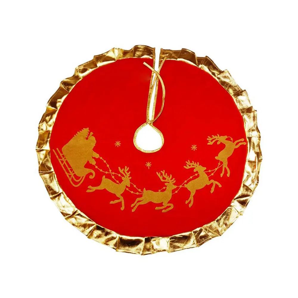 

Christmas Tree Skirt Decoations Xmas Tree Home Decor Merry Christmas Supplies Red Flannelette Deer Pattern Christmas Present