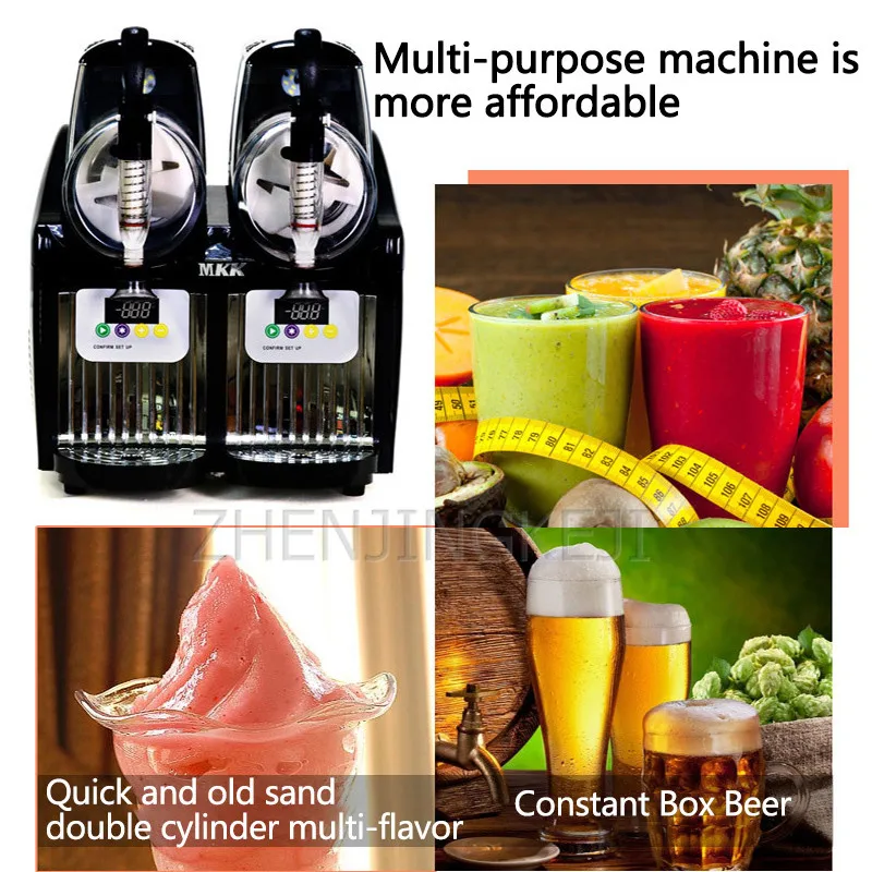 

Mini Home Double Cylinder Snow Melting Machine 220V/110V Fruit Juice Smoothie Dessert Shop Commercial Cold Drink Machine 300W