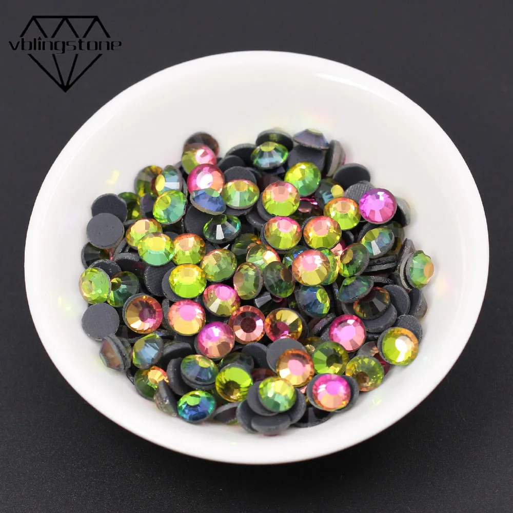 SS6 SS30 Стразы радужные стразы с горячей фиксацией плоской задней частью