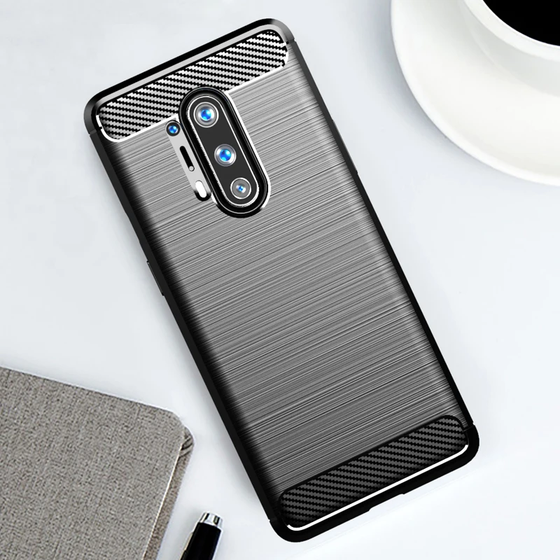 Для OnePlus8 Pro Чехол гибкий ТПУ силиконовый чехол из углеродного волокна с рисунком