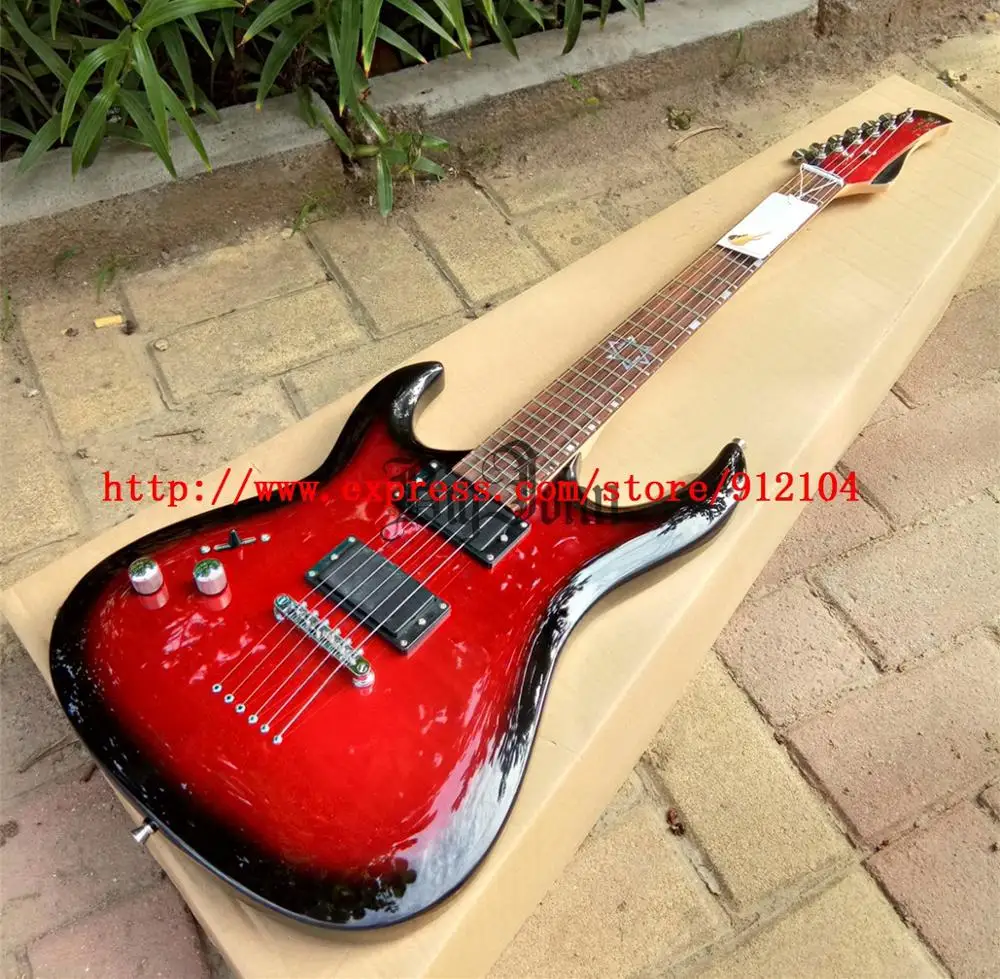 Новая электрогитара с 6 струнами для левой руки корпус из красного дерева и