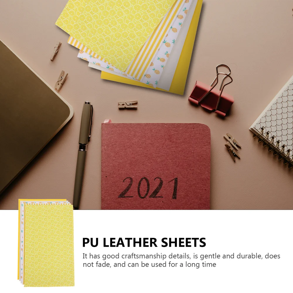 

5 Sheets Bright DIY Leather Fabric Sheets Useful DIY Jewelry Making Material