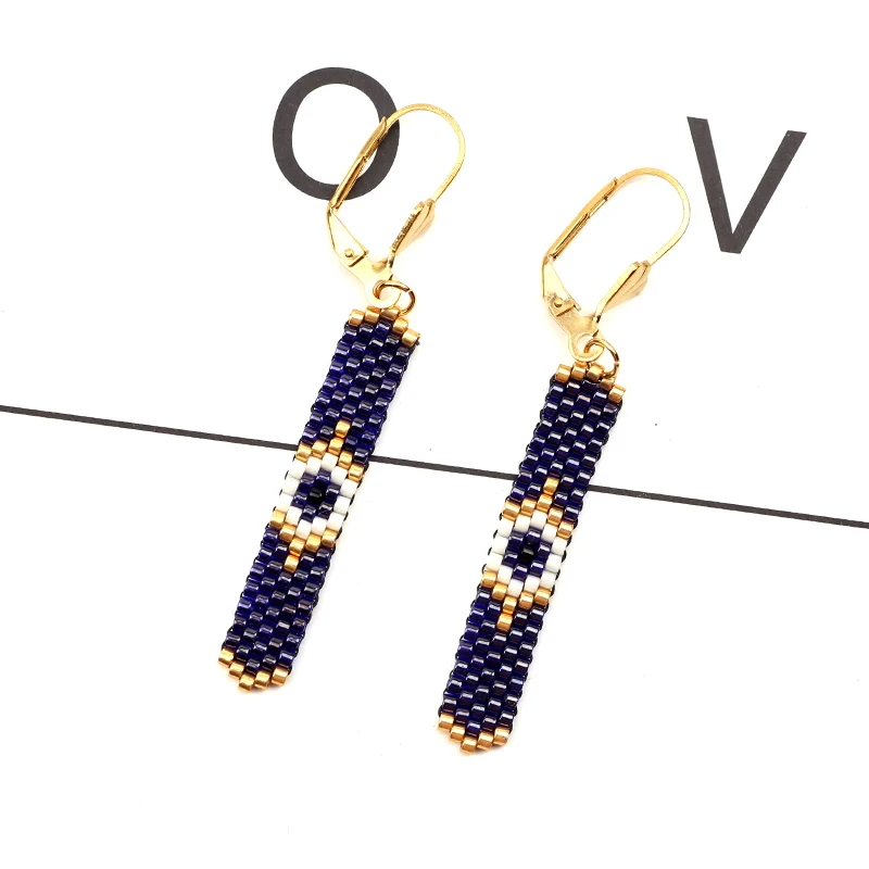 

Fairywoo Handmade Evil Eye Earrings For Women Handmade Dresses Earring Party Gifts Royal Blue Jewerly Lake Blue Eye Drop Earring