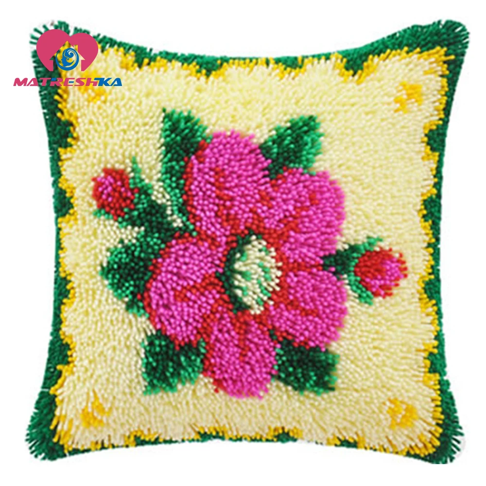 Цветы Сделай Сам Вышивка крестиком подушка с защелкой крючок коврик Хобби