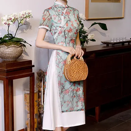 Летние Вьетнам аозай азиатская одежда традиционное платье Чонсам платья |