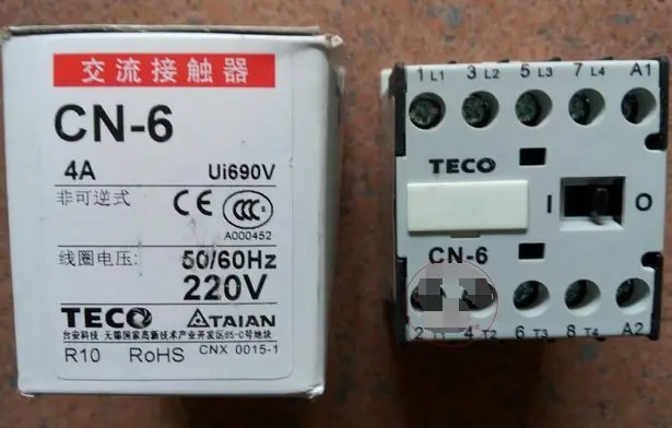 1 шт. Новинка в коробке TECO CN 6 CN6 220VAC магнитные контакторы Бесплатная