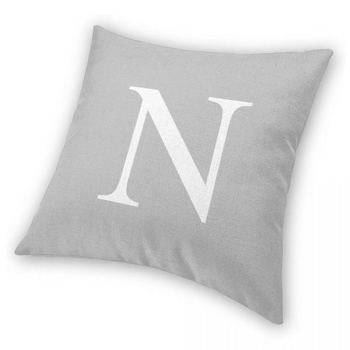 Серебристо-серый базовый квадратный чехол для подушки с монограммой