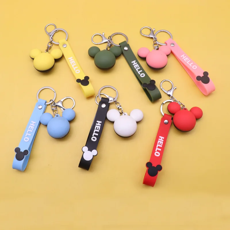 

2021 Cute Mouse Head Keychain Creative Key Chain Women Bag Charm Pendant Car Keyring Accessories Gift