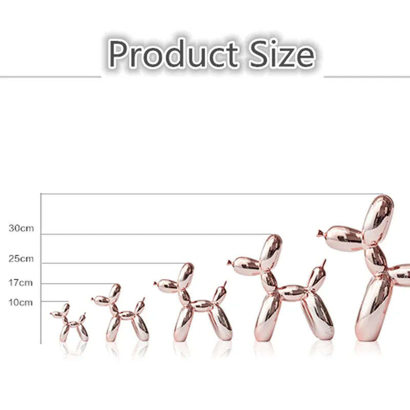 

Blue Metallic Plating Balloon Dog Statue Dog Ornaments Resin Office Living Room Home Soft Decorations Creative Simulation Craft
