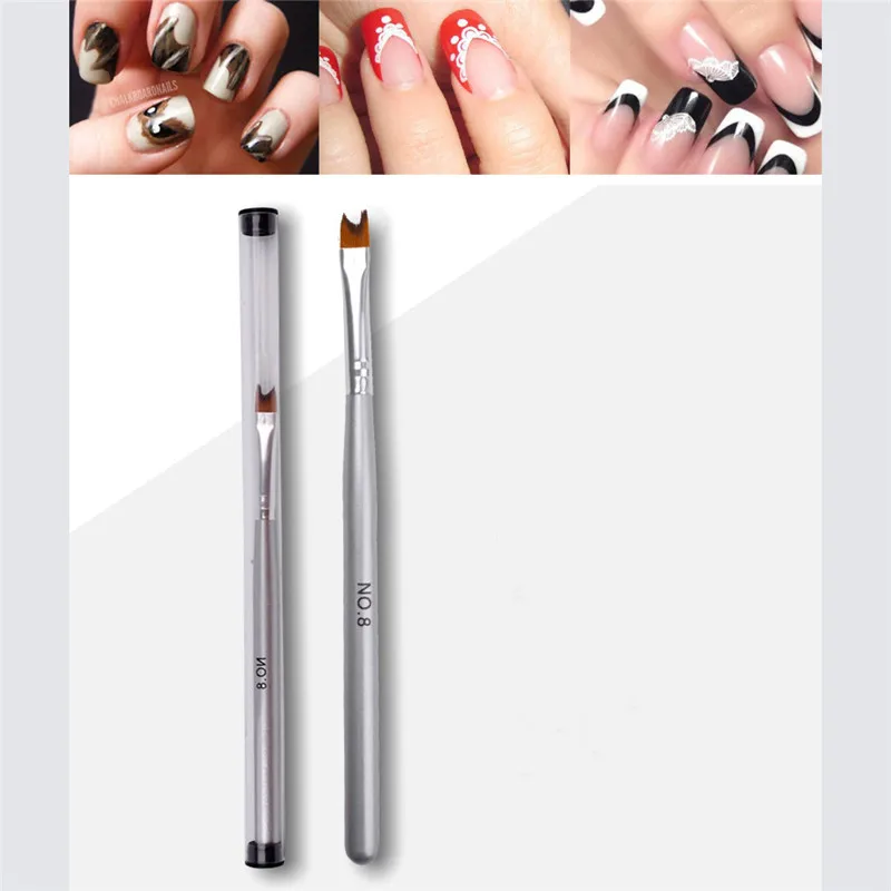

1pcs Nail UV Gel Brush Acrylic French Gel Nail Brush Moon Shape manicure brushes Nail Gel Painting Drawing Accessories