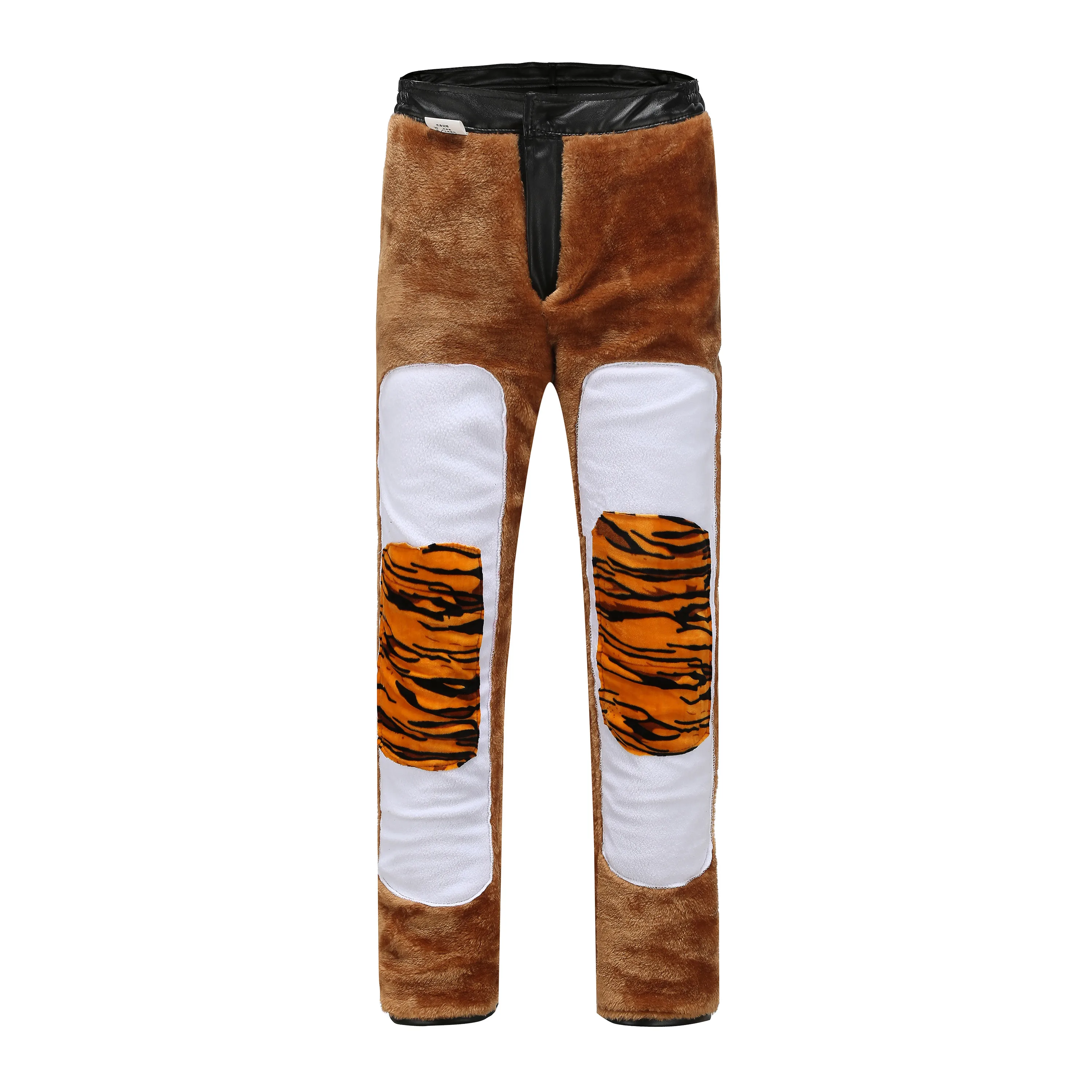 

Trousers Men And Middle-aged Men's Pu Leather Plus Velvet Thick Waterproof Motorcycle Locomotive Pants L-4xl