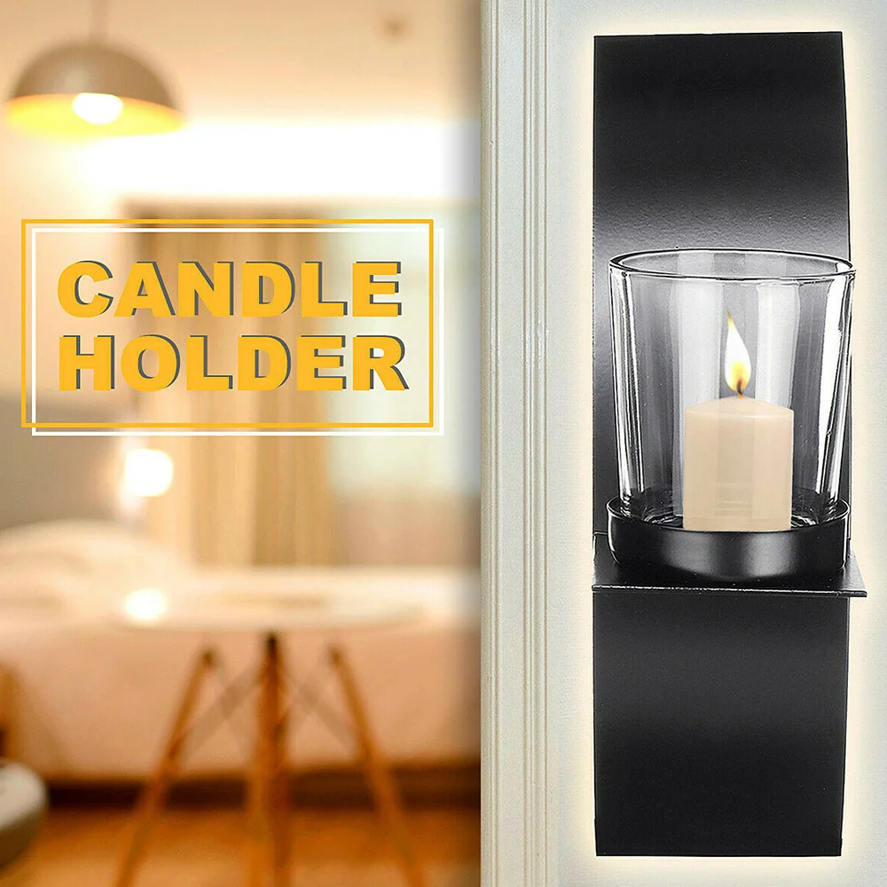 

Candlestick Wall Hanging Pastoral Pillar Decoration Wedding Sconces Home Candle Holder Wrought Iron Decor Wall Hanging