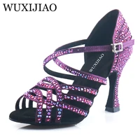 wuxijiao wuxijiao brand latin dance shoes soft soled shoes salsa ballroom ladies mesh dance shoes cuban high heels