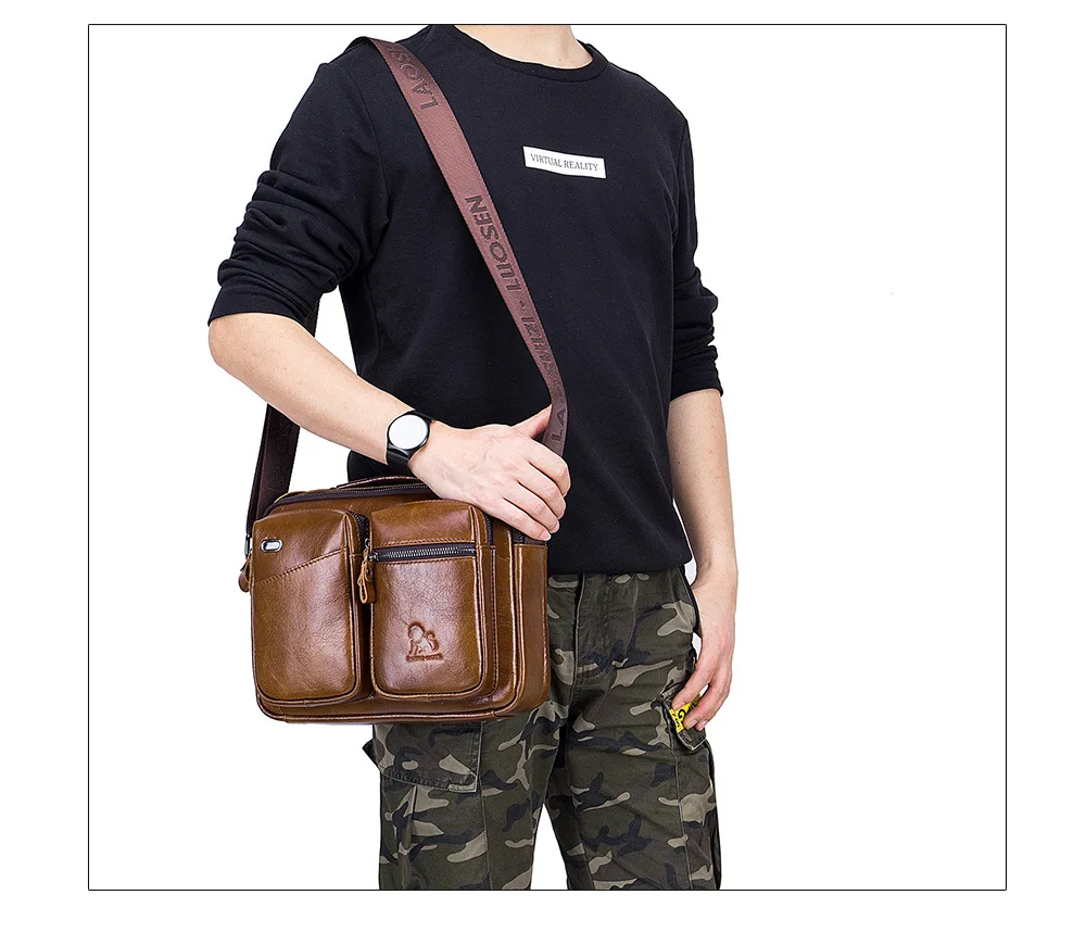 Портфель мужской из 2021 натуральной воловьей кожи для планшета ipad деловой через