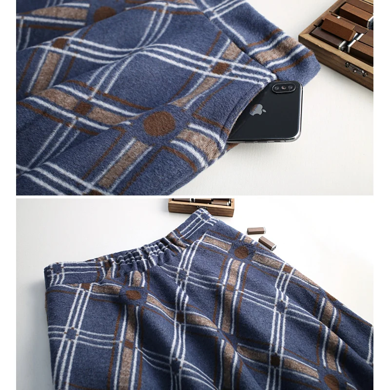 

Femme Autumn Winter Skirts Women Elegant Vintage Plaid Skirt Office Lady A-line Maxi Long Woolen Skirt Falda Ropa Mujer