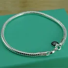 BABYLLNT новый 925 стерлингового серебра 3 мм цепь змейки основе браслеты для женщин, браслеты с подвесками Свадебные обручальные кольца модные вечерние, ювелирное изделие, подарок