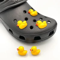 original little yellow duck icon resin shoe charms decoration for child croc clogs diy parts womens slippers pins accessories