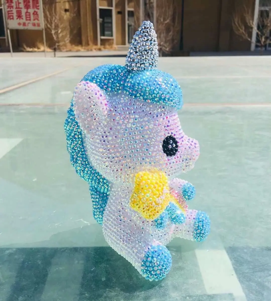 Блестящие стразы единорог рождественские фигурки копилка подарок для детей