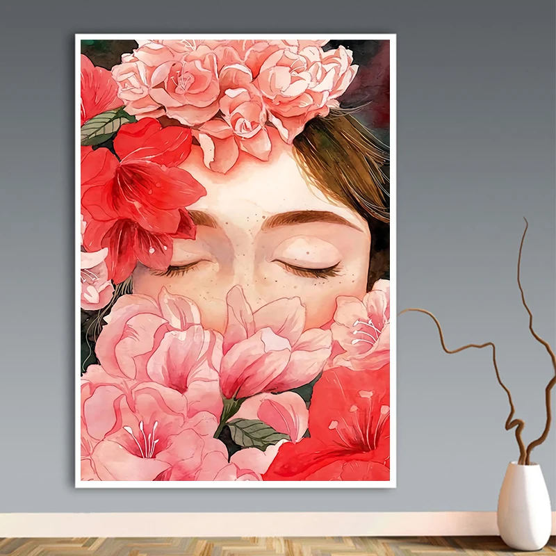 Плакат на холсте с изображением веснушек и цветов для гостиной|Рисование