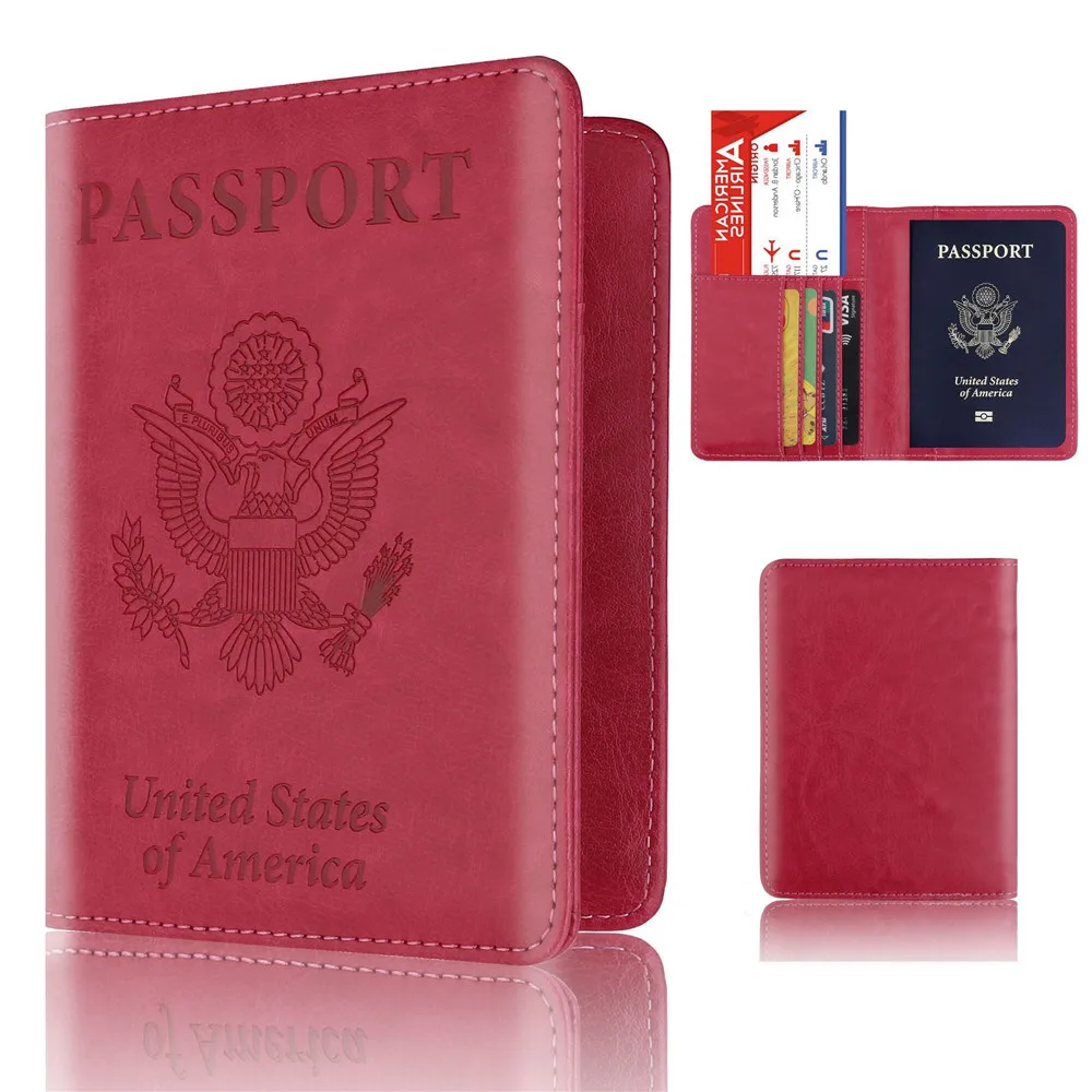 22 Colors Luxury Solid Passport Cover for Men Women Travel Passport Case Travel Document Cover RFID Card Holders Wallet