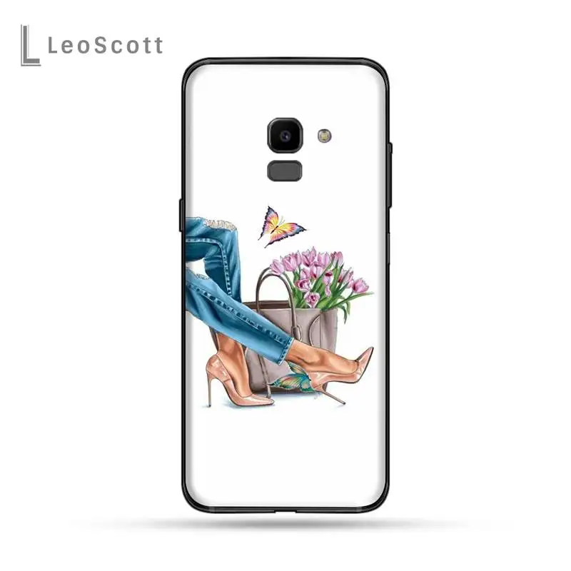 

Girls High Heels Shoes Legs Coffee Phone Case For Samsung Galaxy J2 J4 J5 J6 J7 J8 2016 2017 2018 Prime Pro plus Neo duo