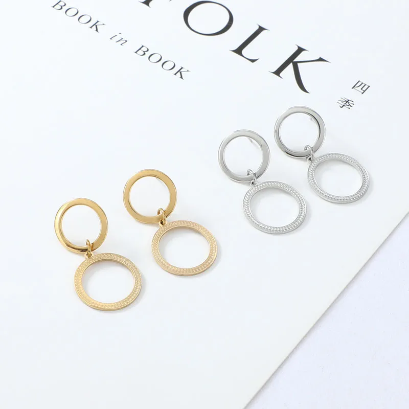 Европейские и американские темпераментные серьги в стиле ретро двойные круглые