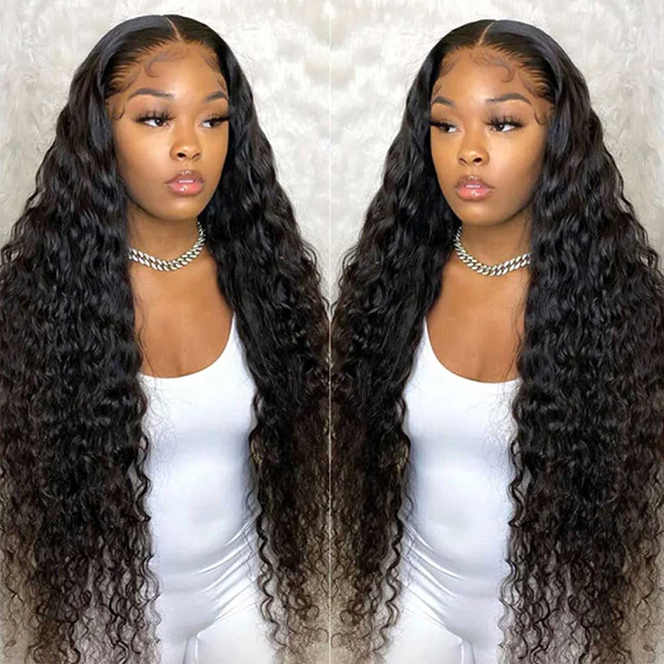 

Transparent Lace Frontal Wigs Deep Wave T Part Lace Wig Remy Mongolian Curly Human Hair Wig Deep Curly Lace Front Wigs