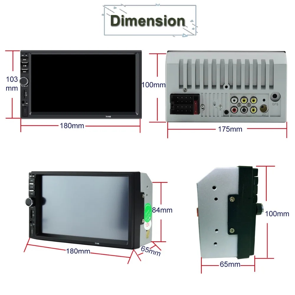Автомагнитола HD 7018b мультимедийный плеер с 7 &quotсенсорным экраном bluetooth usb камерой