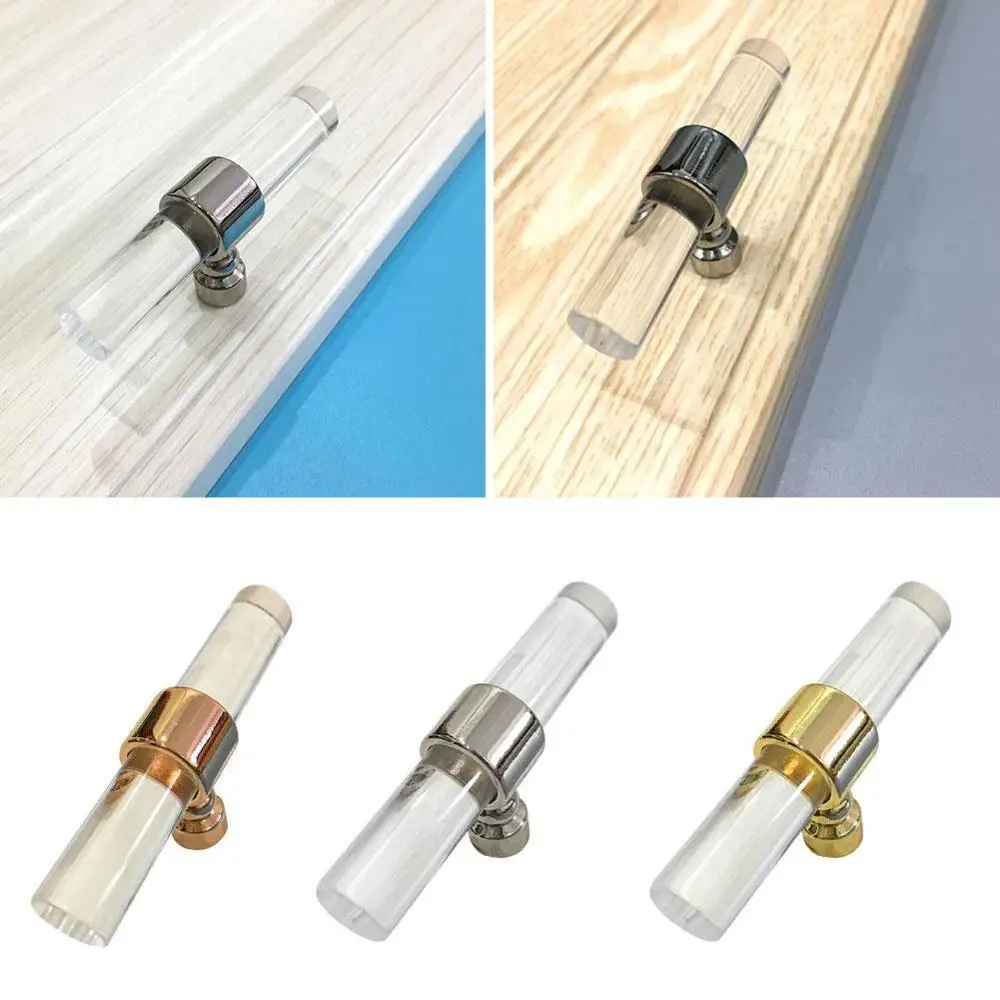 Бытовой серый акриловый ящик ручки тянуть комод Дверная ручка прозрачный Ванная