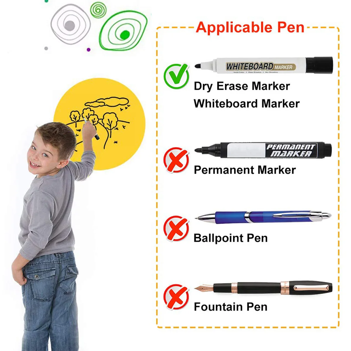 

12 Colorful Round Dots Wall Stickers Waterproof Self-Adhesive Erasable Message Drawing Board Children Board Fridge Stickers